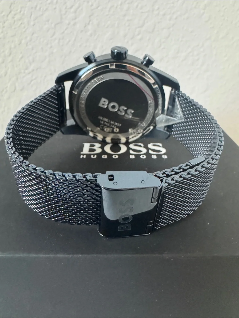 Boss Hugo Boss Skymaster Blue Mesh Steel Bracelet Chronograph Watch 44mm